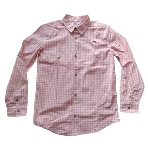 Tommy Bahama Kids Size XXL (16) Peach & White Gingham Button Up Long Sleeve NWT